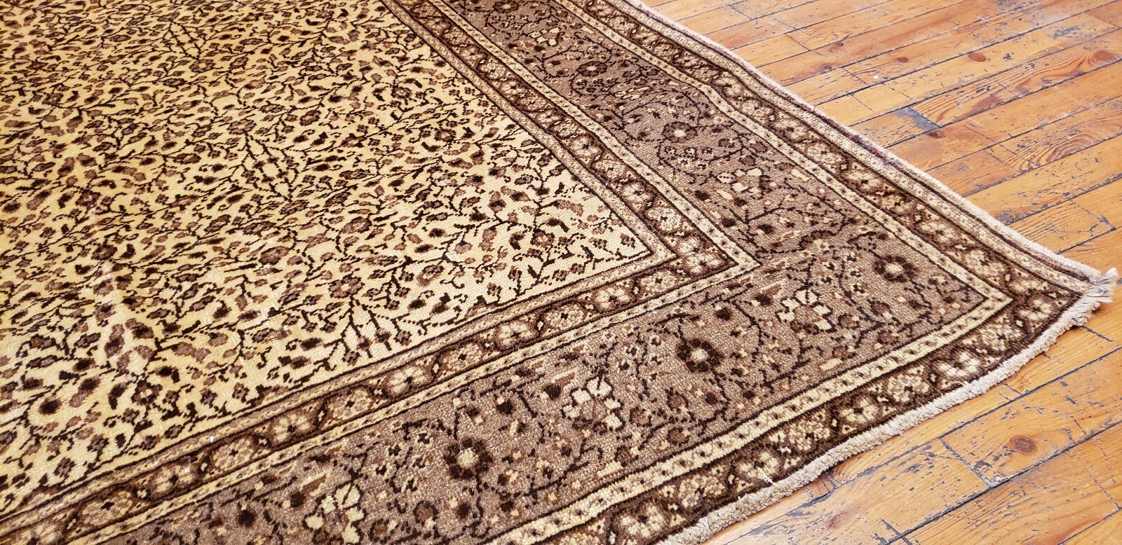 Beautiful Antique 19301940s Undyed Wool Pile Nutral Wool Dye Bunyan Rug 5x7ft eBay