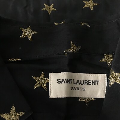 Saint Laurent Paris Size S Shirt Gold Star Print Button-Down Top