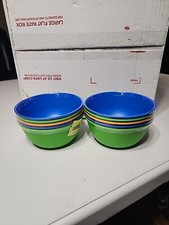 Lot Of 10 Toddler Snack Or Cereal Bowls Colorful NEW BLUE GREEN ORANGE COLORFUL