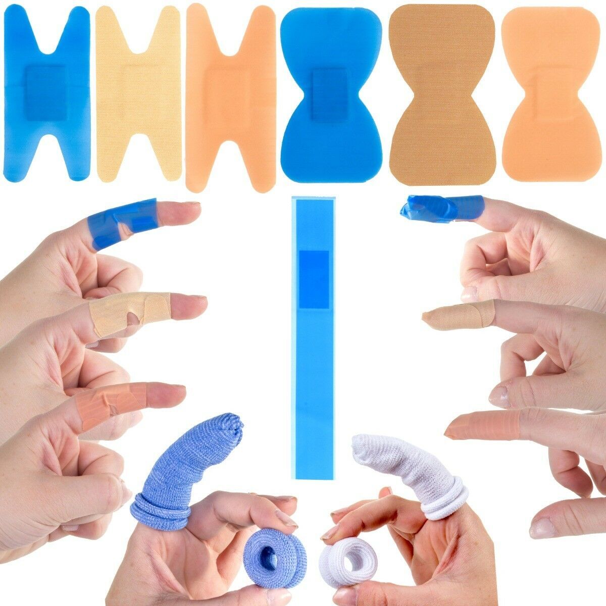 FINGER FIRST AID Plasters Stalls Cots Hand Knuckle Fabric Blue Washproof  Sterile