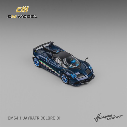 CM MODEL 1:64 Pagani Huayra Tricolor Blue Diecast Model Car - 第 2/5 張圖片