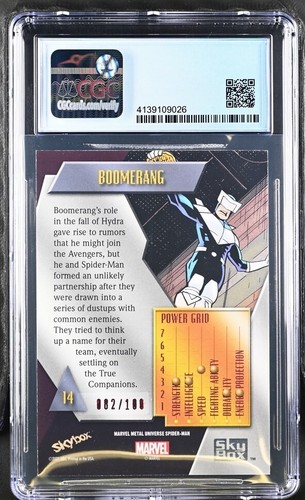Boomerang Marvel 2022 Spider-Man Metal #14 PMG Rojo /100 CGC 9.5 Gema Como Nuevo - Imagen 2 de 3