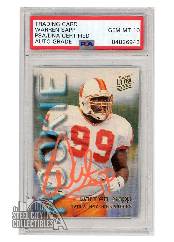 Warren Sapp 1995 Fleer Ultra Extra Auto Rookie Card #471 PSA/DNA 10 (Orange)