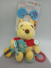 Disney Baby Winnie the Pooh Bear On the Go Activity Plush Toy Rattle Plush
