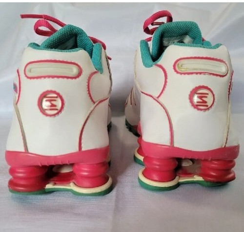 Nike Shox 488312-146 White Turquoise Pink Womens 5UK 8/10 condition #38 - Picture 7 of 14