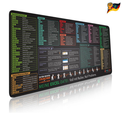 Excel Shortcuts Mauspad Tastenkombinationen 80x30cm 80x3