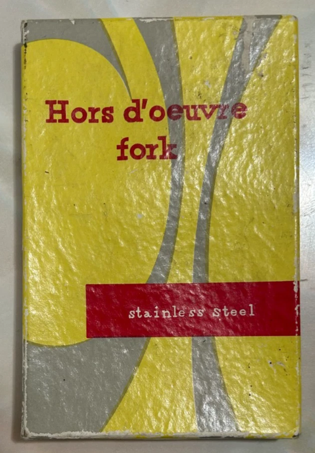 Винтажный из нержавеющей стали маленькие вилки коктейль оригинальный бокс-сет из 6 - Изображение 3 из 4