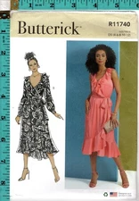 "Misses' Dress and Sash" ©2023 Butterick Sewing Craft Pattern R11740 4-12 NEW!
