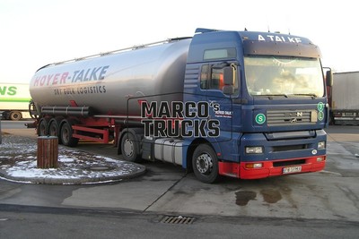 Truck photo MAN F2000 Tanker semitrailer Poland blue ATALKE, HOYER-TALKE #d2lv