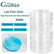 90mm Glass Petri Dish Lab Petri Plates Dishes Reusable w/ Lids Autoclavable US