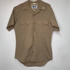 USN Navy Defense Logistics Agency Creighton AB Button Up Shirt Size S Athletic