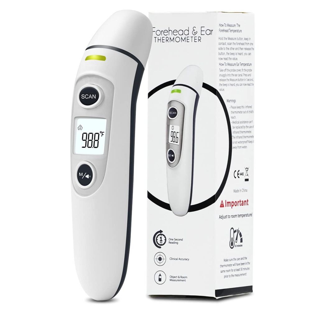 Forehead Ear Thermometer with Fever Alarm Memory Function for Adults Kids Baby
