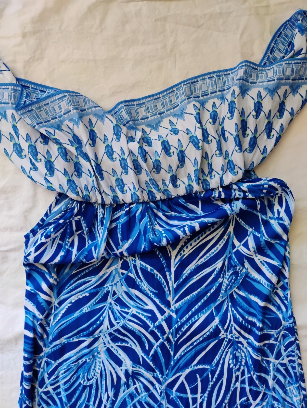 Lilly Pullitzer Blue White Parrot Pattern Maxi Dr… - image 11