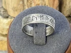 Genuine Vintage Womens Sterling Silver Viking Rune Ring Size 7.75--918.26