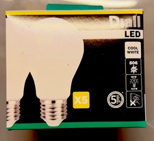 Diall Cool White LED Bulb - 5 Pack - 806 Lumen - 60W