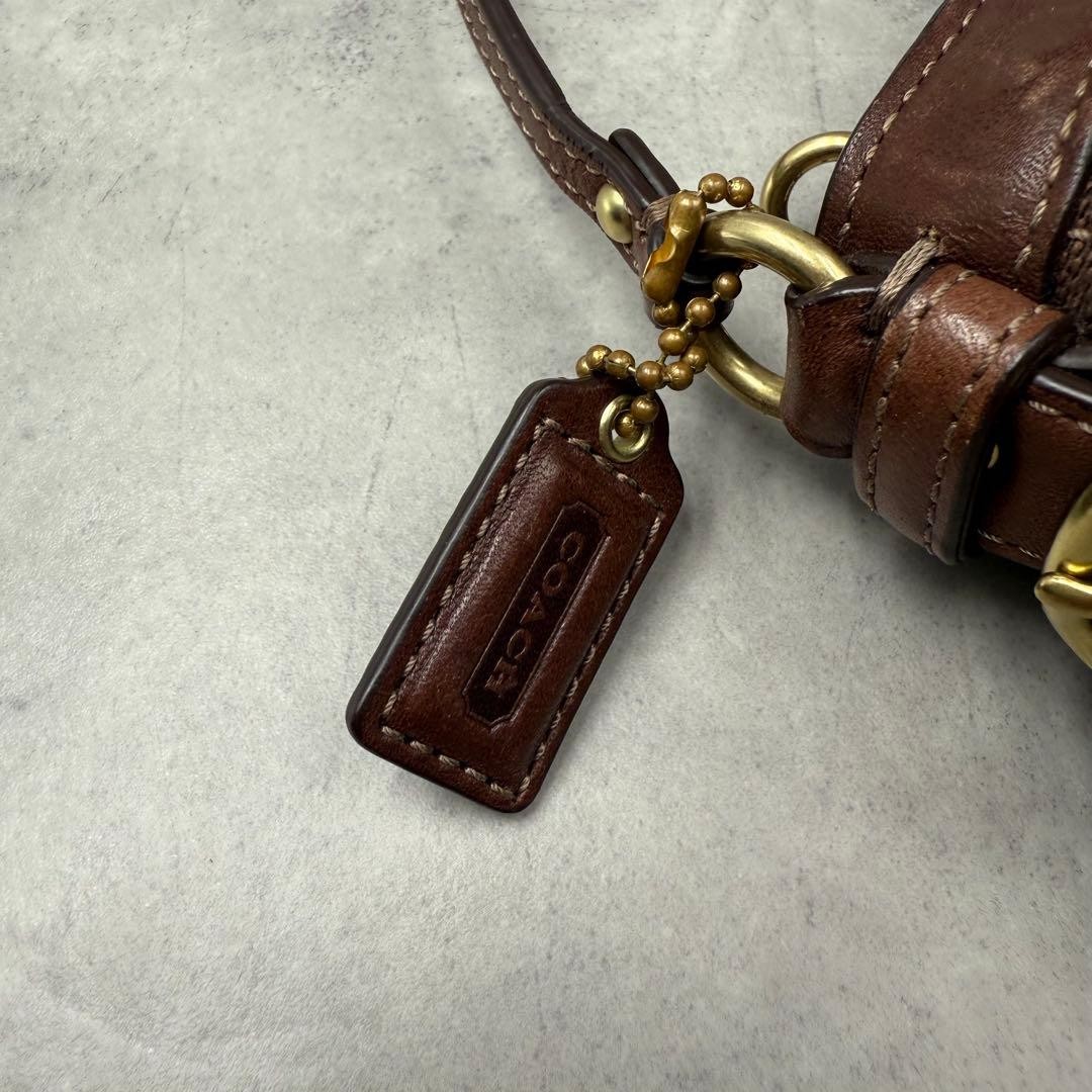 Coach Pouch Bag Patchwork Brown Leather Women Use… - image 13