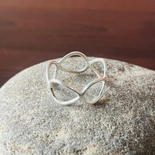 Sterling Silver Geometric Ring   Handmade Modern Minimalist Sterling Silver Ring