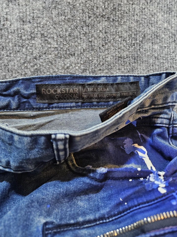 Оригинальные ультратонкие мужские джинсы Rockstar Natural Selection 2.0 42 X 33 искусственно состаренные - Изображение 3 из 4