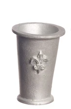 Dollhouse Miniature Round Silver Plant Stand by Falcon Miniatures