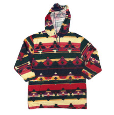 VTG 90s Margos Southwestern Aztec Hoodie Sweatshirt Medium Tribal USA Made Knit