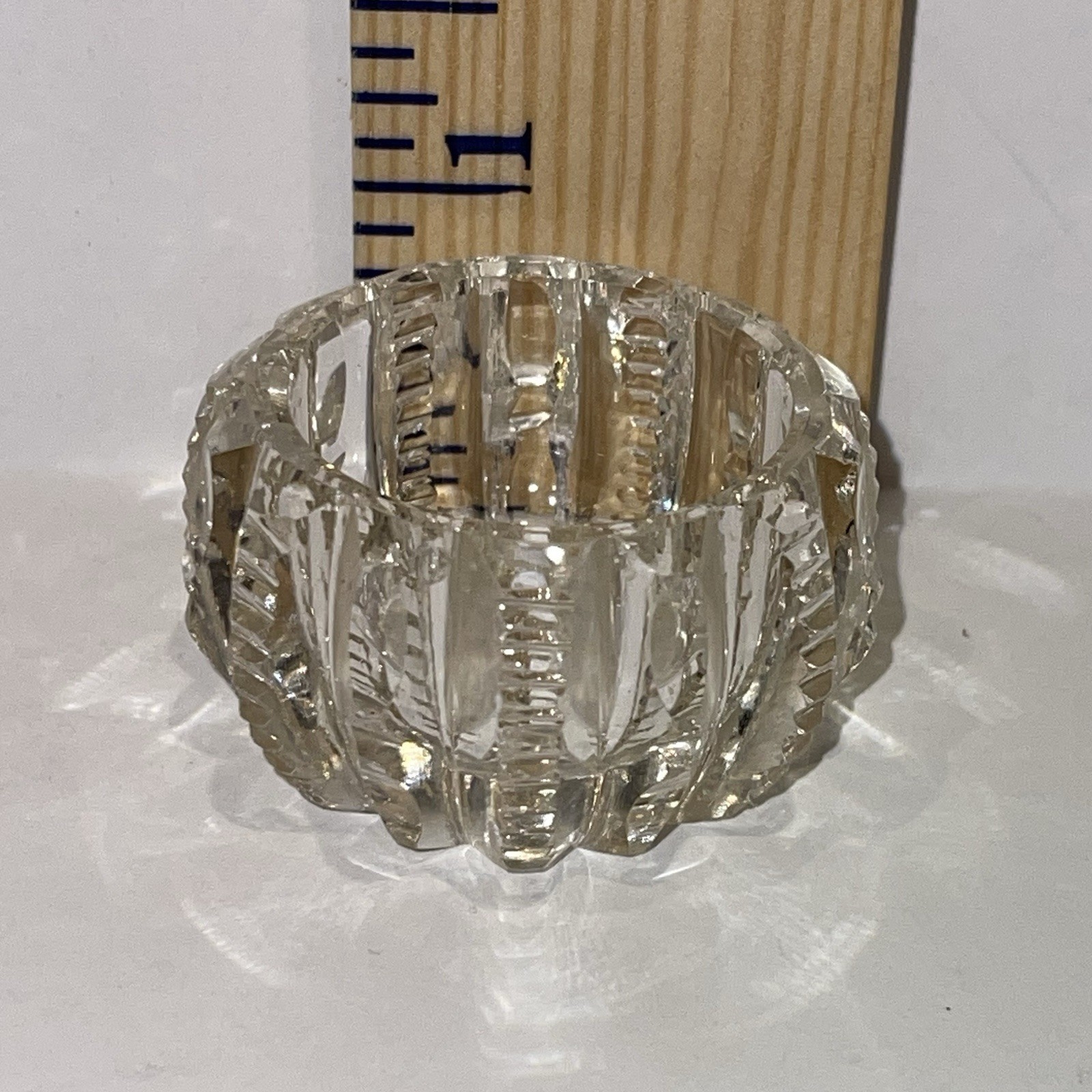 3 Mismatched Vintage Cut Crystal Glass Salt Cellars Dips Dishes Lot EUC