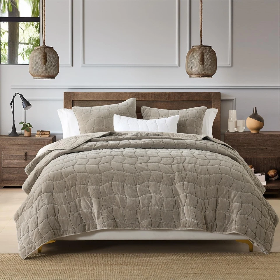 Acogedor edredón de terciopelo Cloud - Colcha completa de algodón Foto 3 de 4