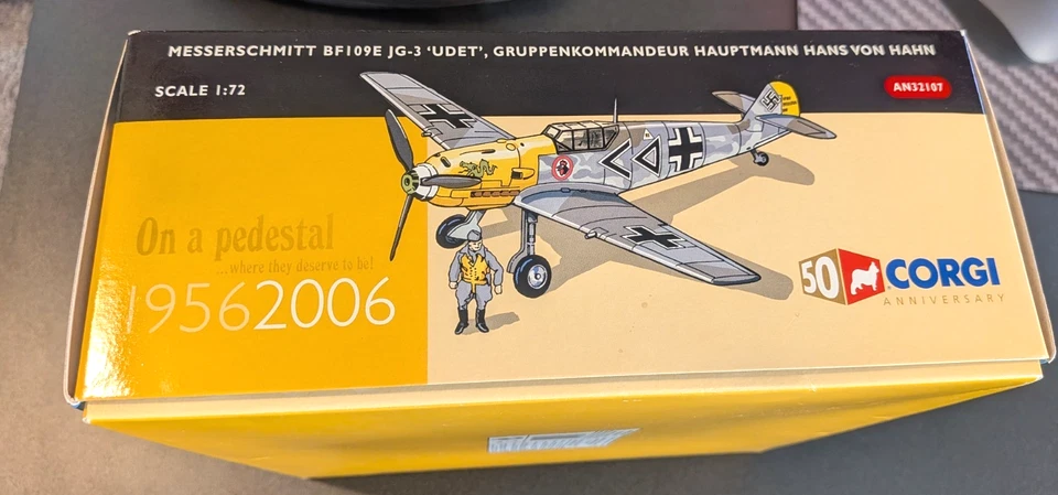 Corgi 1/72 Messerschmitt BF109E-4 JG-3 Hans Von Hahn - 50th Anniversary #AN32107 - Image 2 of 4