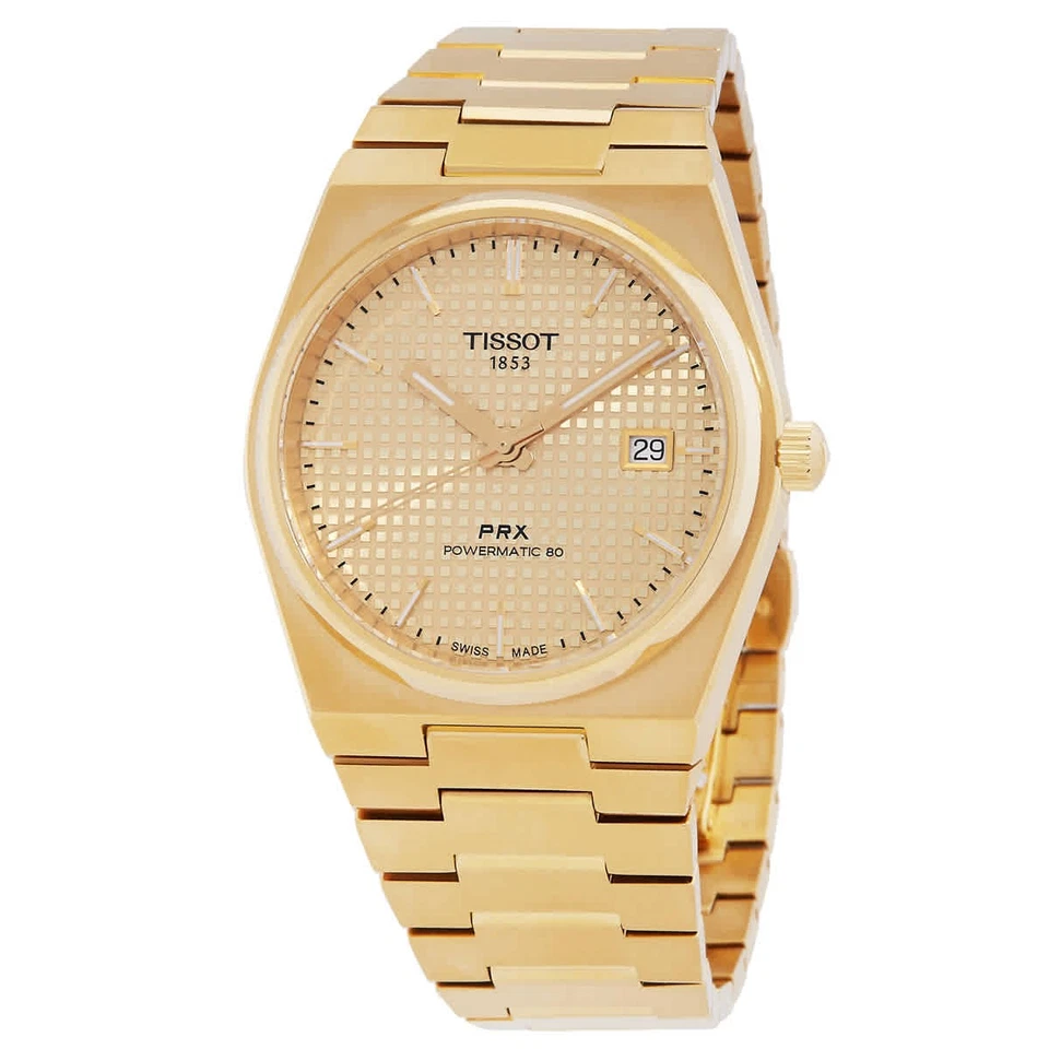 Reloj para hombre Tissot PRX Powermatic 80 automático esfera champán T1374073302100