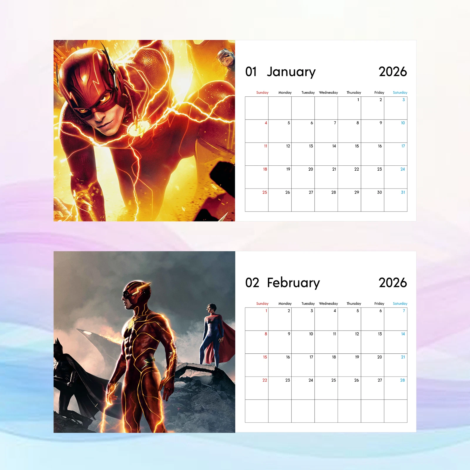 The Flash 2026 Calendar, Epic Superhero Wall Art, Action Sci-Fi Gift ...