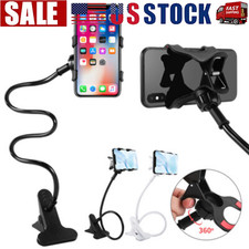 Universal Mobile Phone Gooseneck Stand Holder Flexible Bed Desk Table Clip LOT