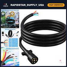 7-way Trailer Plug Wiring Harness 8ft Heavy Duty 7 Pin Cord For Rv Truck Boat To