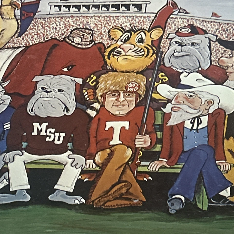 Impresión de colección de 10 mascotas clásicas de la SEC (1969) por Harry Lee 'Chig' Biggers, Jr. Foto 3 de 4