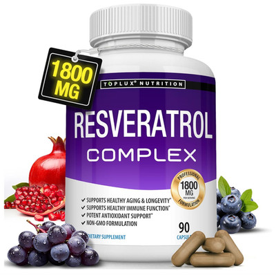 Resveratrol Supplement 1800 mg Antioxidant Complex,90 Capsules
