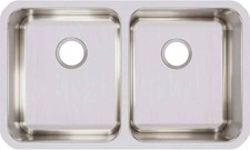 Elkay Lustertone 30-3/4" Undermount Double Basin Stainless Steel Kitchen Sink