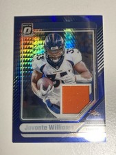 2024 Panini Donruss Optic - Donruss Threads Javonte Williams #DTB-JWS Blue Hyper