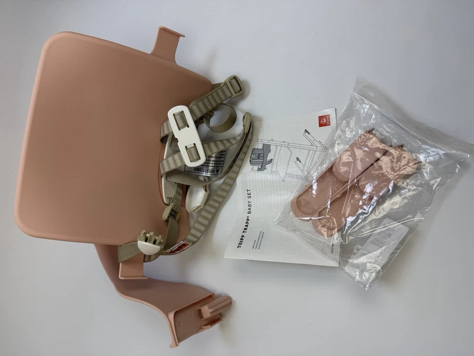 STOKKE TRIPP TRAPP Silla Alta Rosa Bebé Set con Arnés Foto 2 de 4
