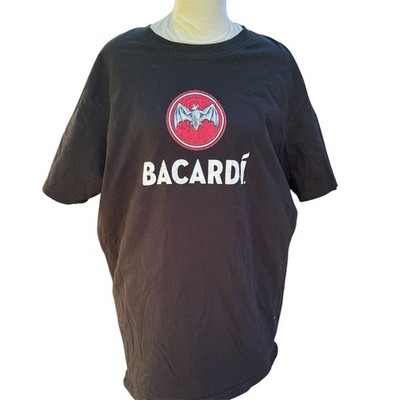 Bacardi Red Bat Spooky Spirits Logo Black Mens Unisex Graphic Tshirt XL