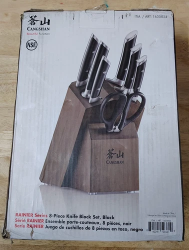 Cangshan HELENA Series German Steel Forged Knife Block Set (8-Piece, Black)