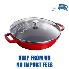 Staub Cast Iron 12-inch, Perfect Pan, Cherry