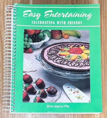 Vtg Sorority Spiral Cookbook Beta Sigma Phi Easy Entertaining Recipes 1st Print