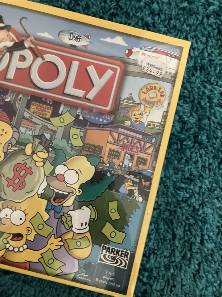 Hasbro Monopoly: The Simpsons Parker Board Game 2003 BRAND NEW STILL SEALED - Image 2 of 4