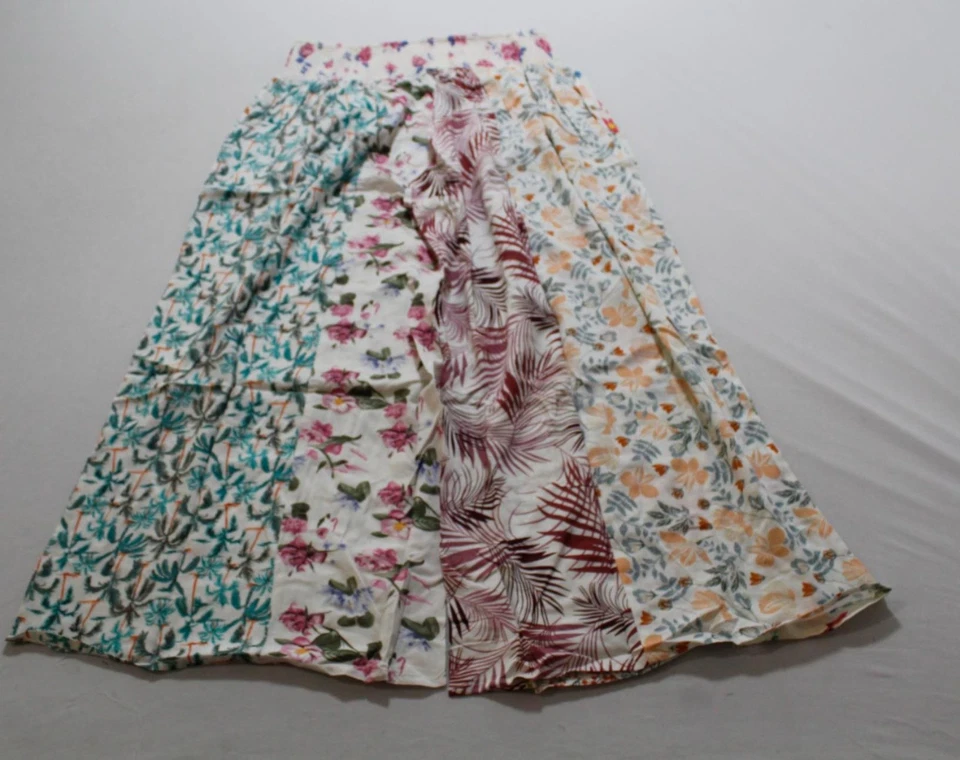 Pantalones elegantes para mujer Sacred Threads florales serenidad retazos AR8 blancos grandes/XL Foto 3 de 4