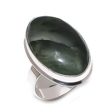 Natural Green Aventurine Gemstone 925 Sterling Silver Jewelry Ring Size 8 N964