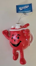 Ruz Red Kool-Aid Man W/ Ice Cubes Decoupage Christmas Ornament Holiday Koolaid