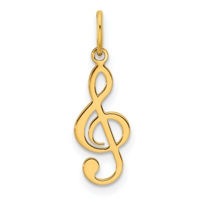 14K Yellow Gold Polished Treble Clef Charm YC1479