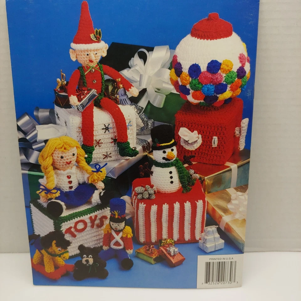 Annie's Attic 87T73 capas de tecido de crochê Toyland 1993 7 designs boneco de neve elfo  - Imagem 2 de 2