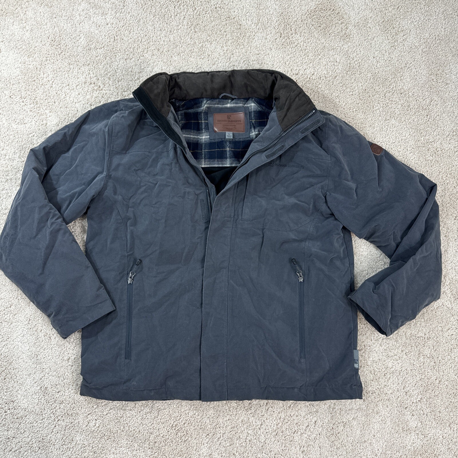 Rugged Elements Jacket Mens L Gray Zip Front Coat… - image 1