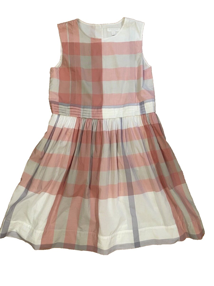 Burberry pink dress with burberry plaid cotton girls 14y also fits a womens S Burberry pink dress with burberry plaid cotton girls 14y also fits a womens S