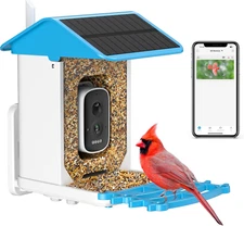 Smart Bird Feeder with Camera, Solar Powered, AI Recognition, Auto-Capture & Ins