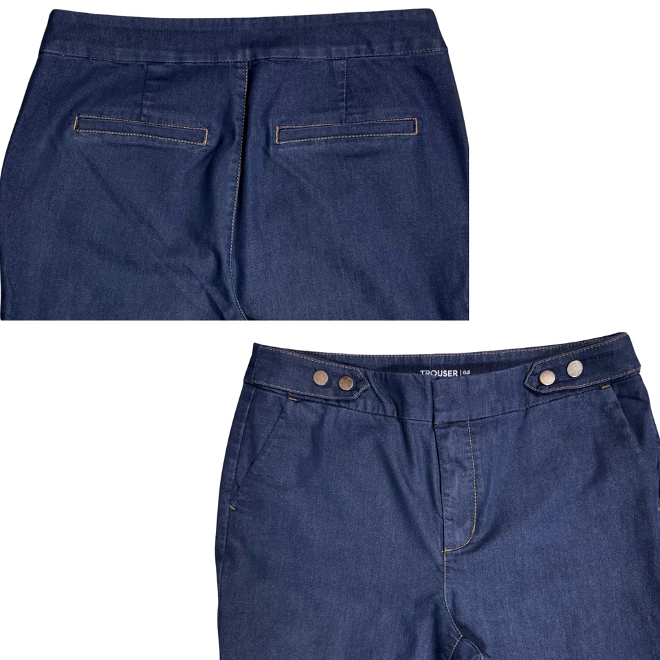 Chico’s Women Jeans Platinum Trouser Dark Wash Mid Rise Flared Sz .5 Y2K Western - Image 3 of 4